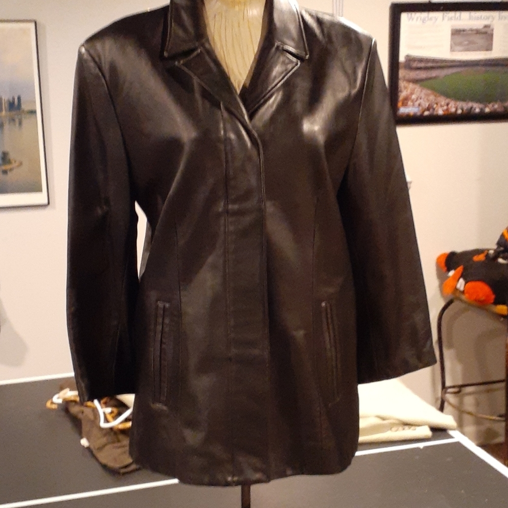 Woman Leather Jacket by Relativity - Picture 1 of 9